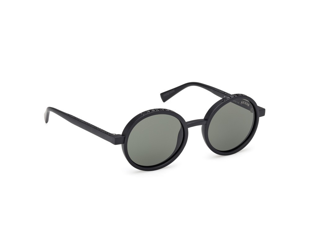 Occhiali da sole Guess GU00234 (02N) colore nero opaco forma rotondo lenti verde
