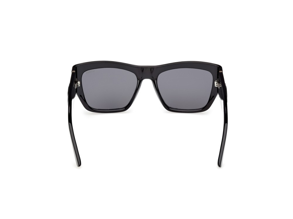 Occhiali da sole Guess GU00252 (01A) colore nero lucido forma quadrato lenti fumo