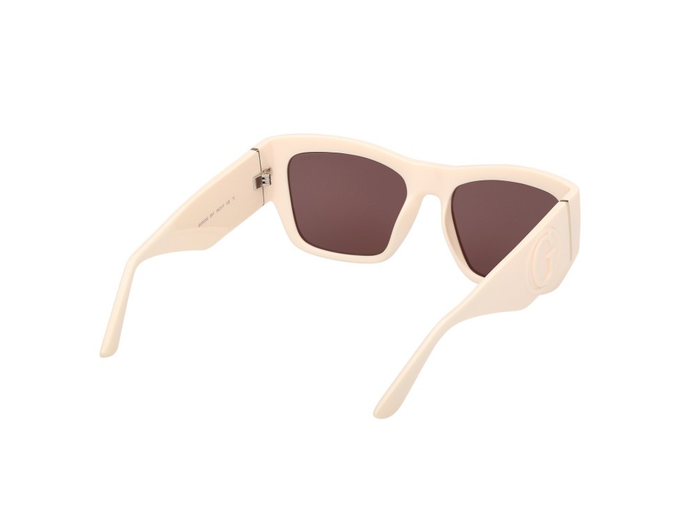 Occhiali da sole Guess GU00252 (25Y) colore avorio lucido  forma quadrato lenti viola