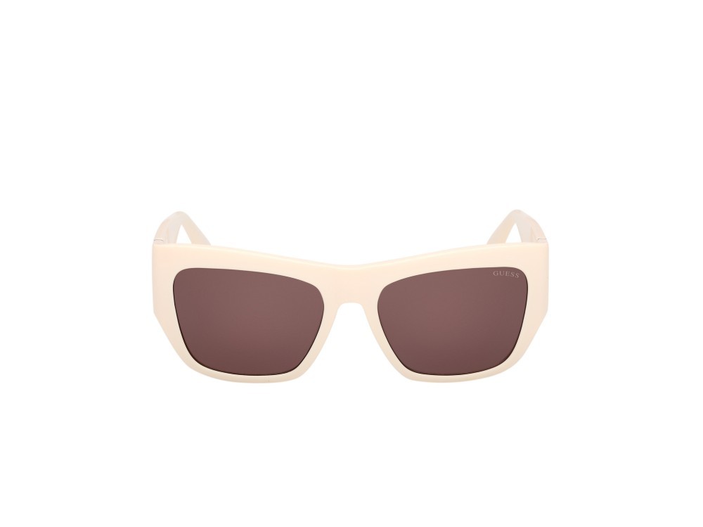 Occhiali da sole Guess GU00252 (25Y) colore avorio lucido  forma quadrato lenti viola
