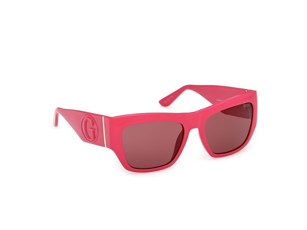 Occhiali da sole Guess GU00252 (72S) colore rosa/monocolore forma quadrato lenti bordeaux
