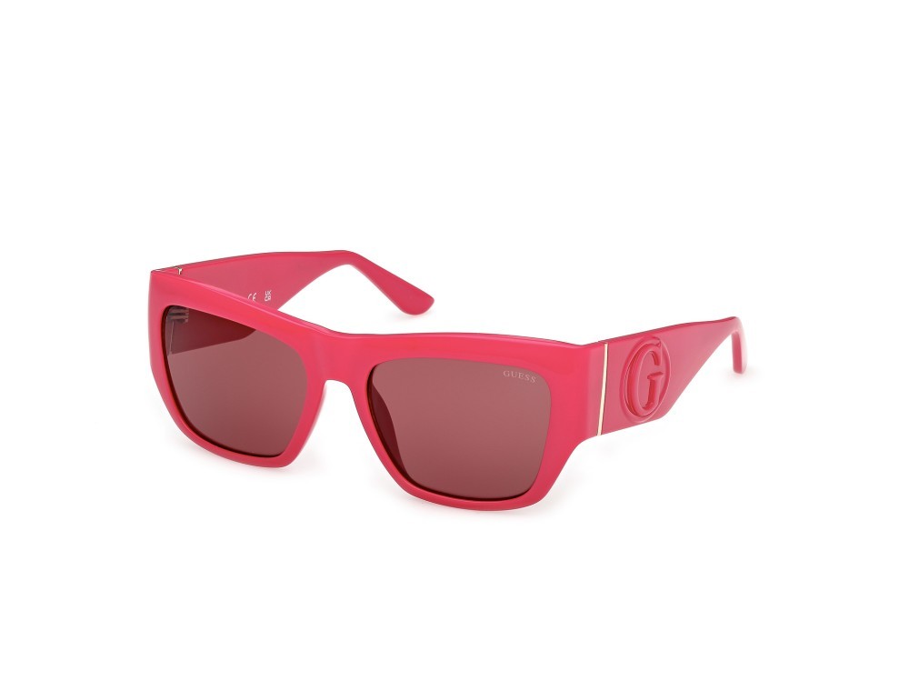 Occhiali da sole Guess GU00252 (72S) colore rosa/monocolore forma quadrato lenti bordeaux