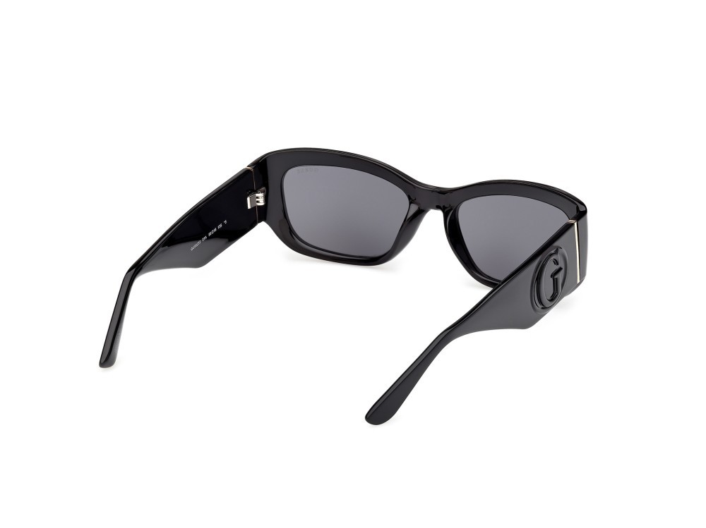 Occhiali da sole Guess GU00253 (01A) colore nero lucido  forma rettangolare lenti fumo