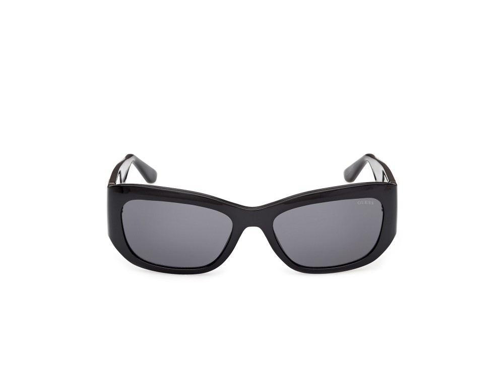 Occhiali da sole Guess GU00253 (01A) colore nero lucido  forma rettangolare lenti fumo