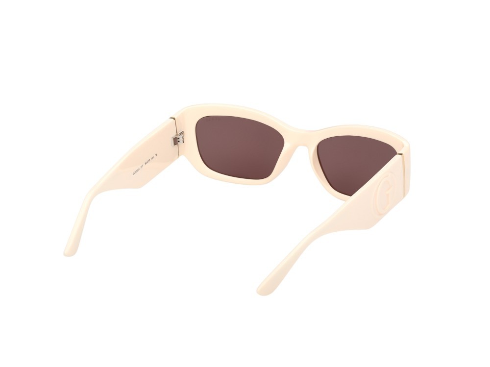Occhiali da sole Guess GU00253 (25Y) colore avorio lucido  forma rettangolare lenti viola