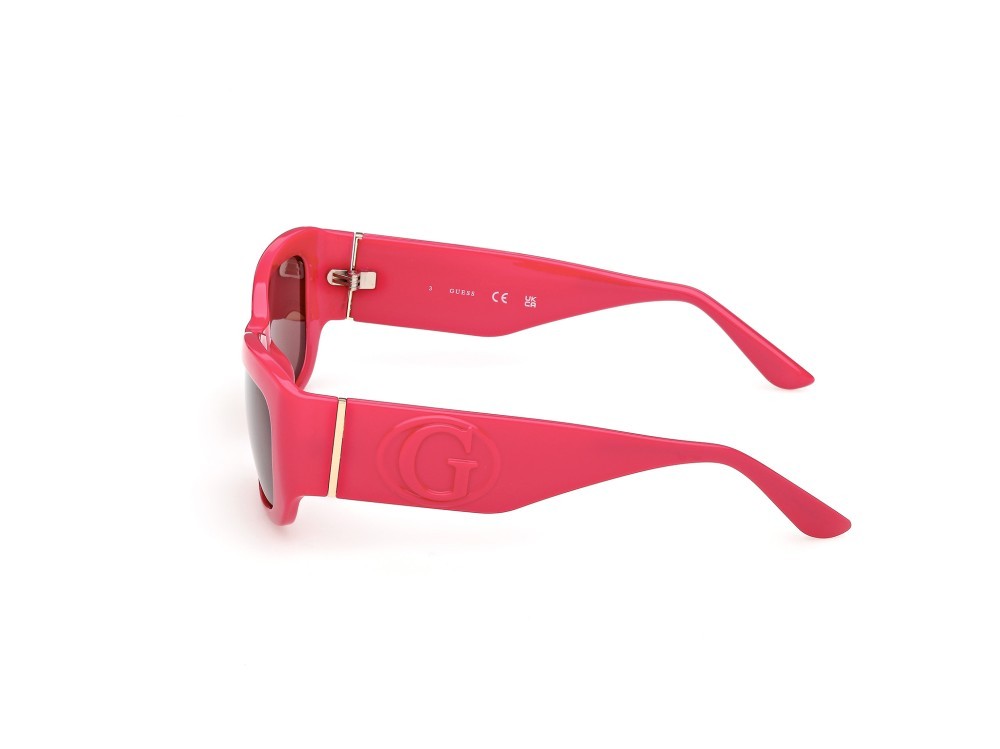 Occhiali da sole Guess GU00253 (72S) colore rosa/monocolore forma rettangolare lenti bordeaux