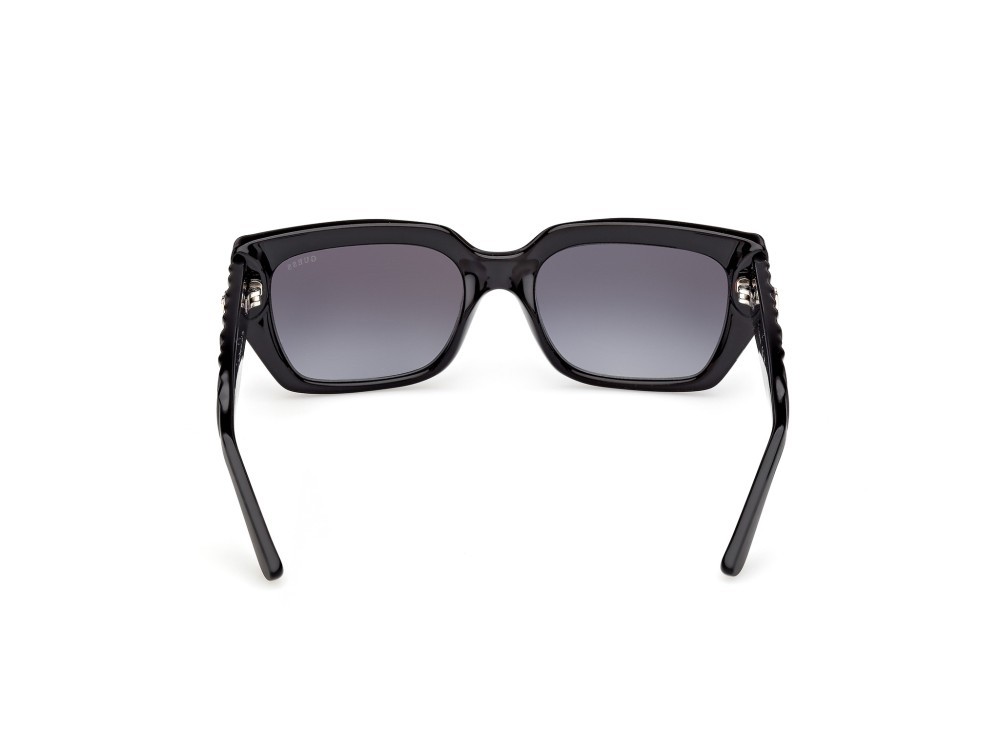 Occhiali da sole Guess GU00254 (01B) colore nero lucido / nero opaco forma rettangolare lenti fumo grad.