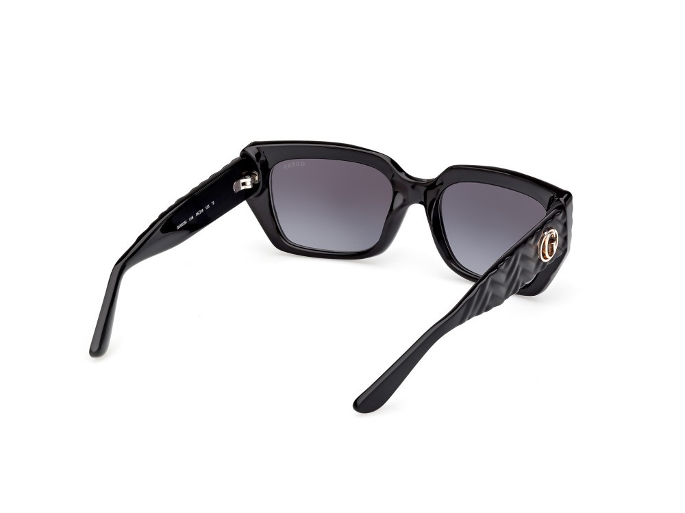 Occhiali da sole Guess GU00254 (01B) colore nero lucido / nero opaco forma rettangolare lenti fumo grad.