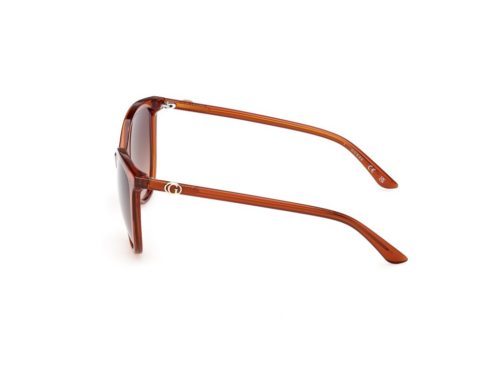 Occhiali da sole Guess GU00256 (44F) colore arancio scuro lucido forma cat eye lenti marrone sfumato