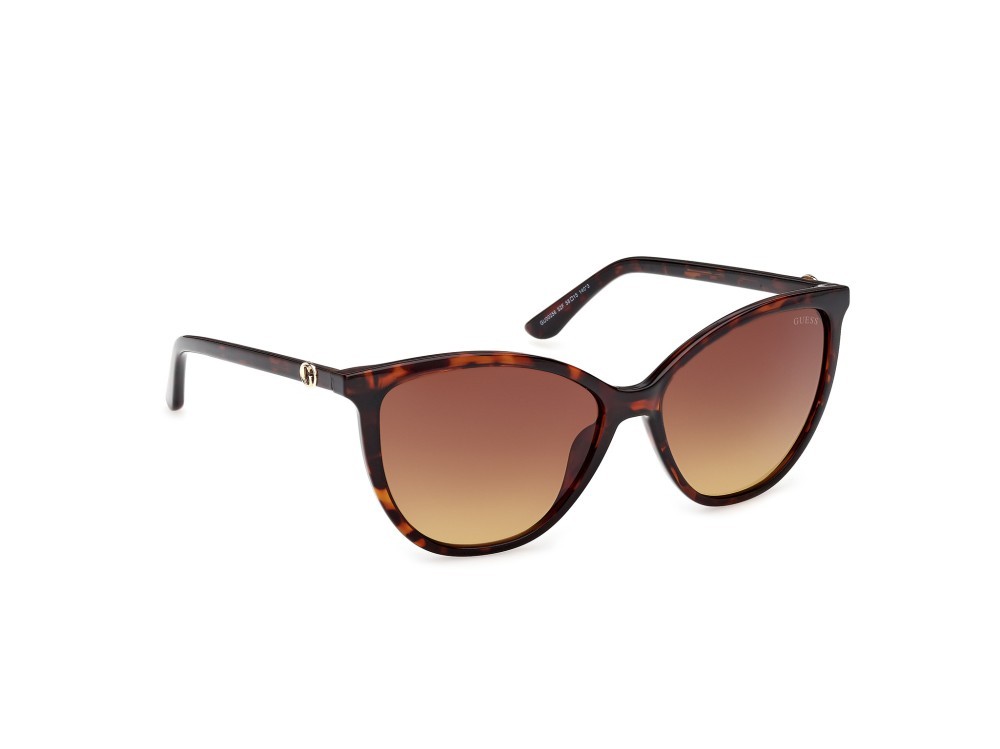 Occhiali da sole Guess GU00256 (52F) colore avana scura forma cat eye lenti marrone sfumato