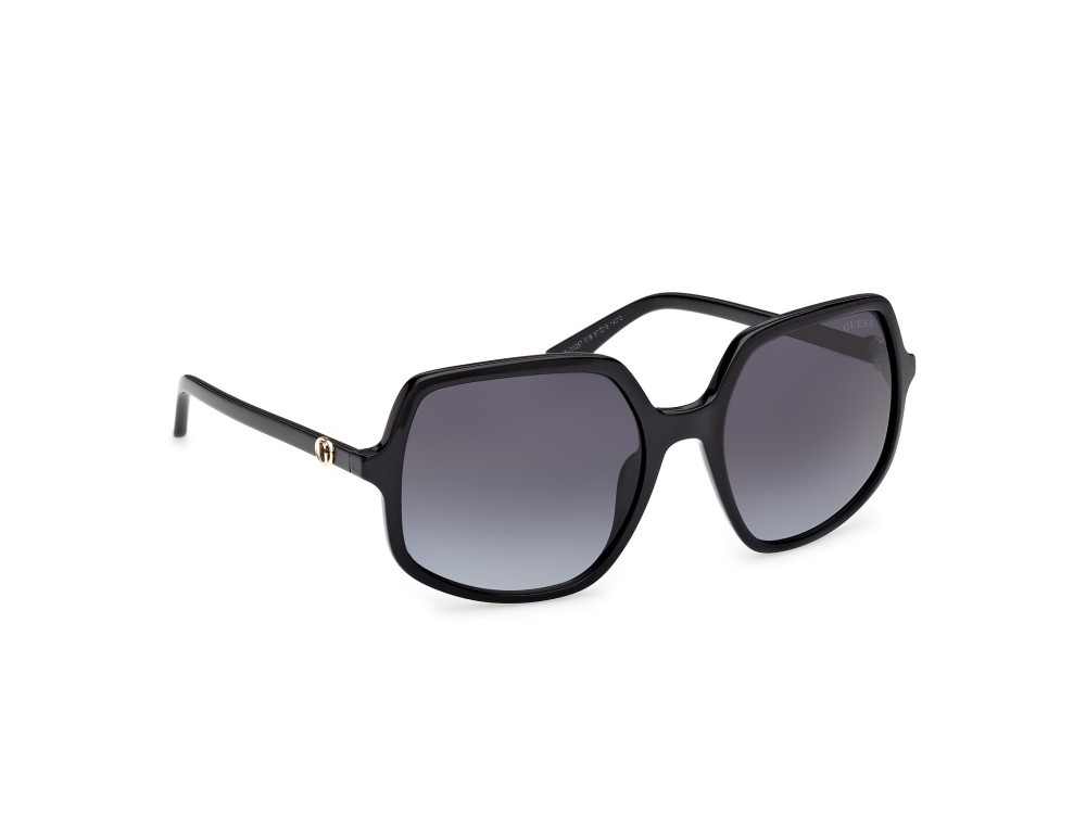 Occhiali da sole Guess GU00257 (01B) colore nero lucido  forma quadrato lenti fumo grad.