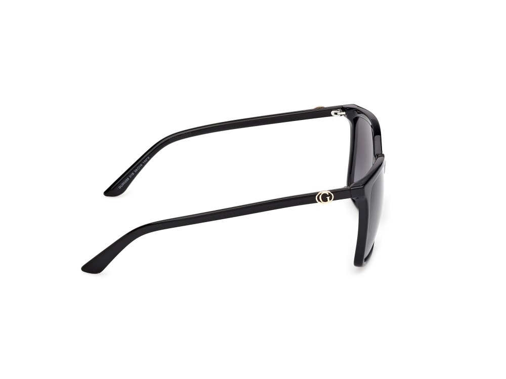 Occhiali da sole Guess GU00258 (01B) colore nero lucido forma quadrato lenti fumo grad.