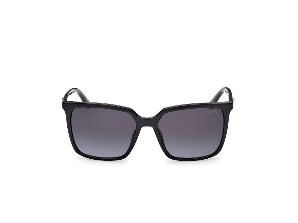 Occhiali da sole Guess GU00258 (01B) colore nero lucido forma quadrato lenti fumo grad.