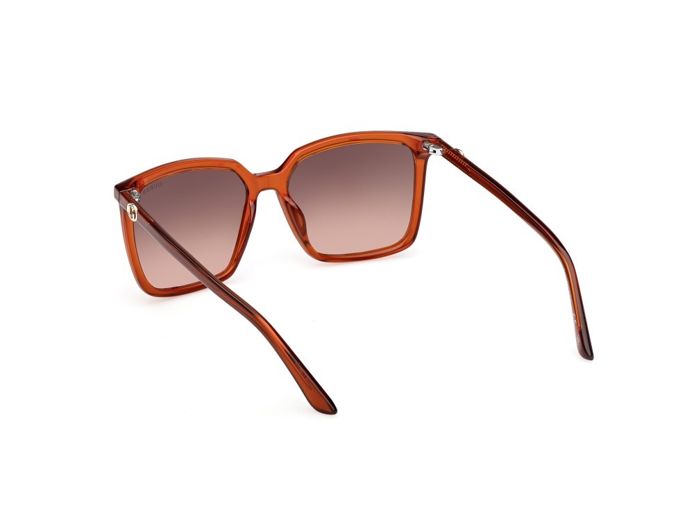 Occhiali da sole Guess GU00258 (44F) colore arancio scuro lucido forma quadrato lenti marrone sfumato