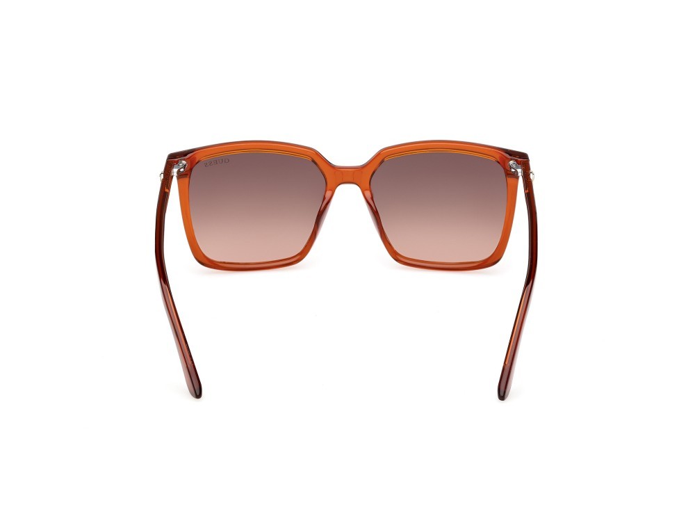 Occhiali da sole Guess GU00258 (44F) colore arancio scuro lucido forma quadrato lenti marrone sfumato