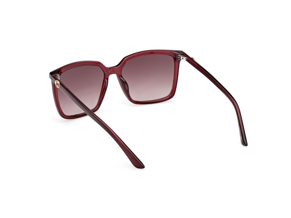 Occhiali da sole Guess GU00258 (69F) colore bordeaux lucido forma quadrato lenti marrone sfumato