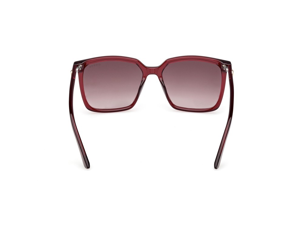 Occhiali da sole Guess GU00258 (69F) colore bordeaux lucido forma quadrato lenti marrone sfumato