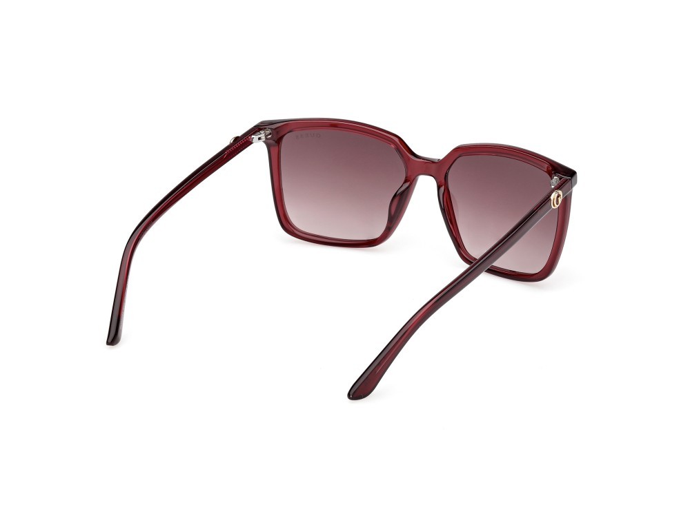 Occhiali da sole Guess GU00258 (69F) colore bordeaux lucido forma quadrato lenti marrone sfumato
