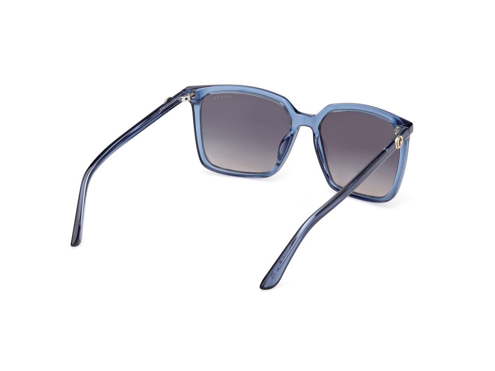 Occhiali da sole Guess GU00258 (90B) colore blu lucido forma quadrato lenti fumo grad.