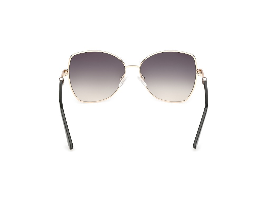 Occhiali da sole Guess GU00259 (96P) colore verde scuro lucido  forma farfalla lenti verde sfumato
