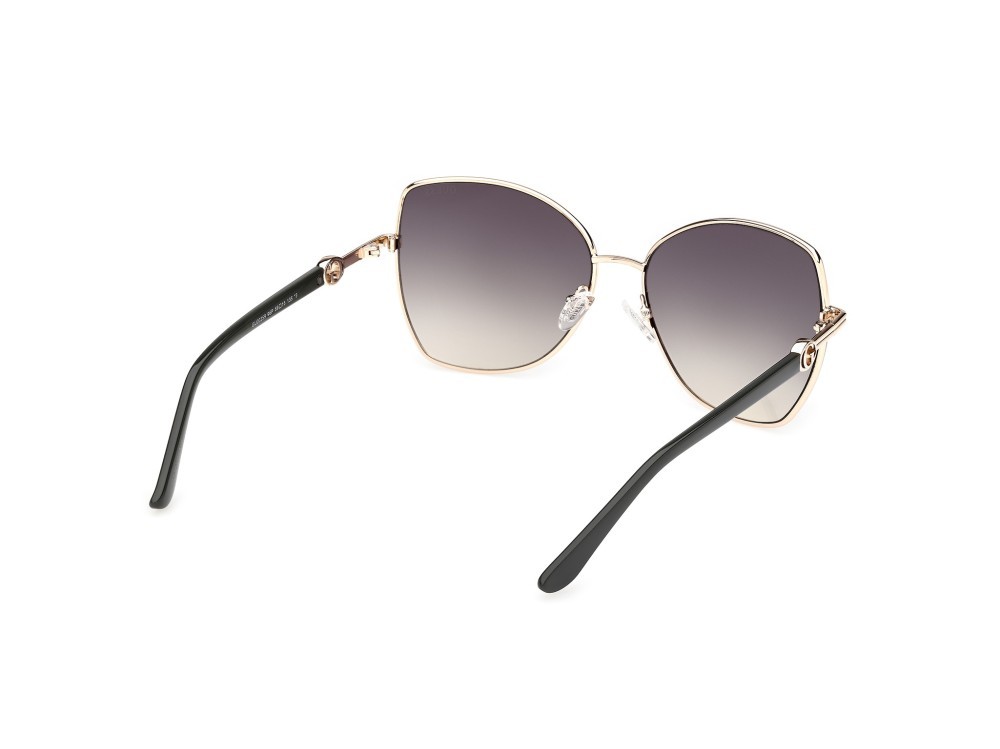 Occhiali da sole Guess GU00259 (96P) colore verde scuro lucido  forma farfalla lenti verde sfumato