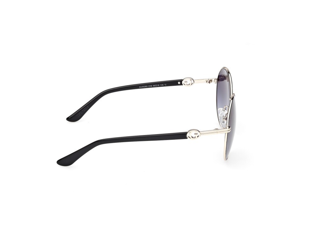 Occhiali da sole Guess GU00260 (01B) colore nero lucido forma rotondo lenti fumo grad.