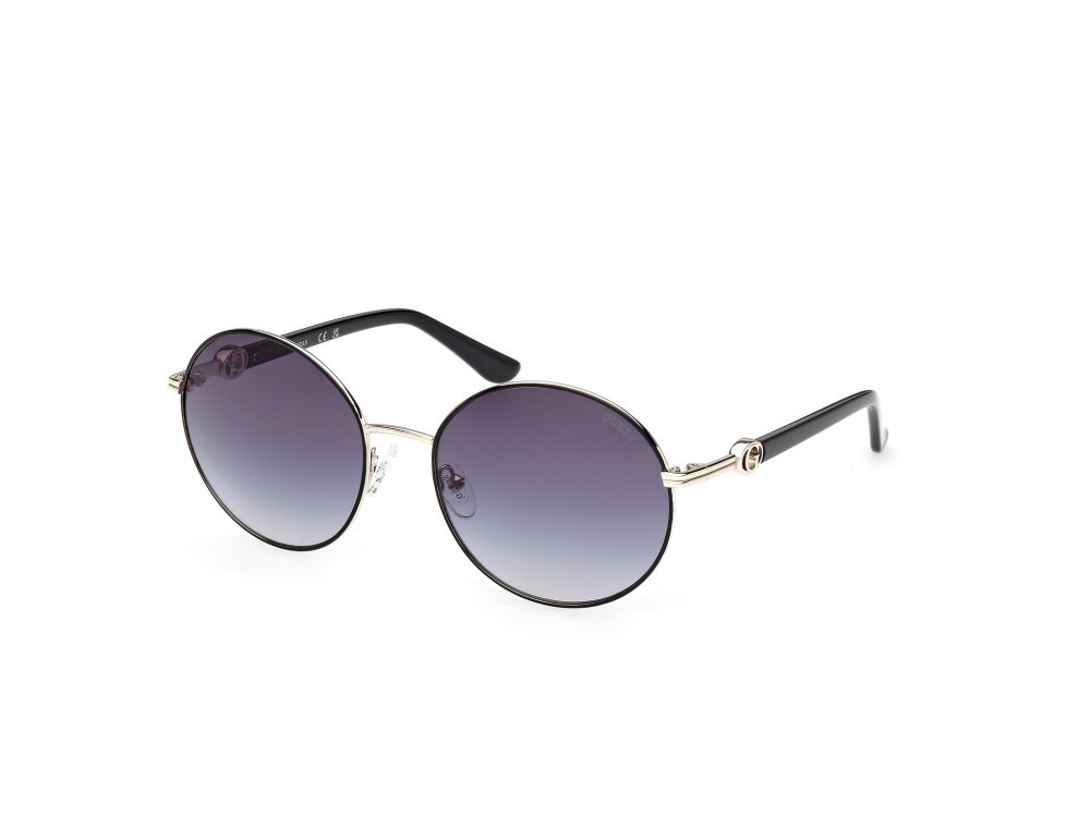 Occhiali da sole Guess GU00260 (01B) colore nero lucido forma rotondo lenti fumo grad.