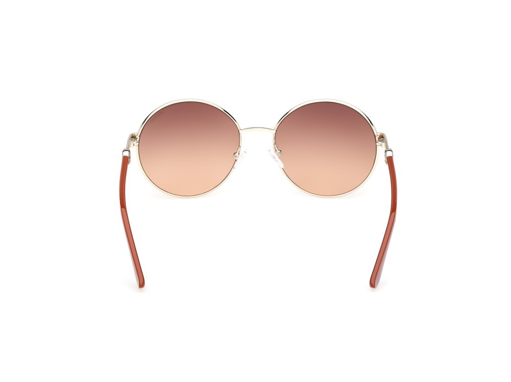 Occhiali da sole Guess GU00260 (32F) colore oro pallido lucido / arancio scuro lucido forma rotondo lenti marrone sfumato