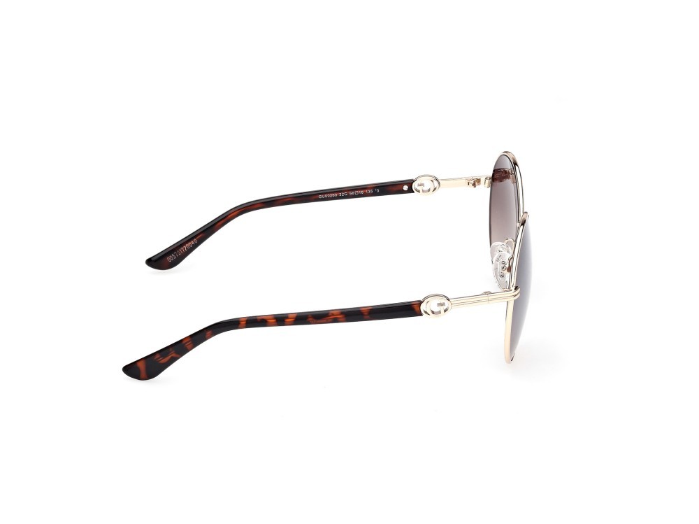 Occhiali da sole Guess GU00260 (32G) colore oro endura lucido / avana scura forma rotondo lenti marrone