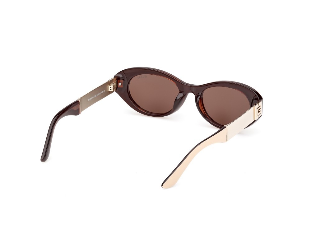 Sonnenbrillen Guess GU00261-H (25E) farbe avorio lucido / oro pallido lucido form oval gläser marrone