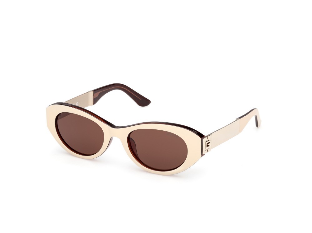 Sonnenbrillen Guess GU00261-H (25E) farbe avorio lucido / oro pallido lucido form oval gläser marrone
