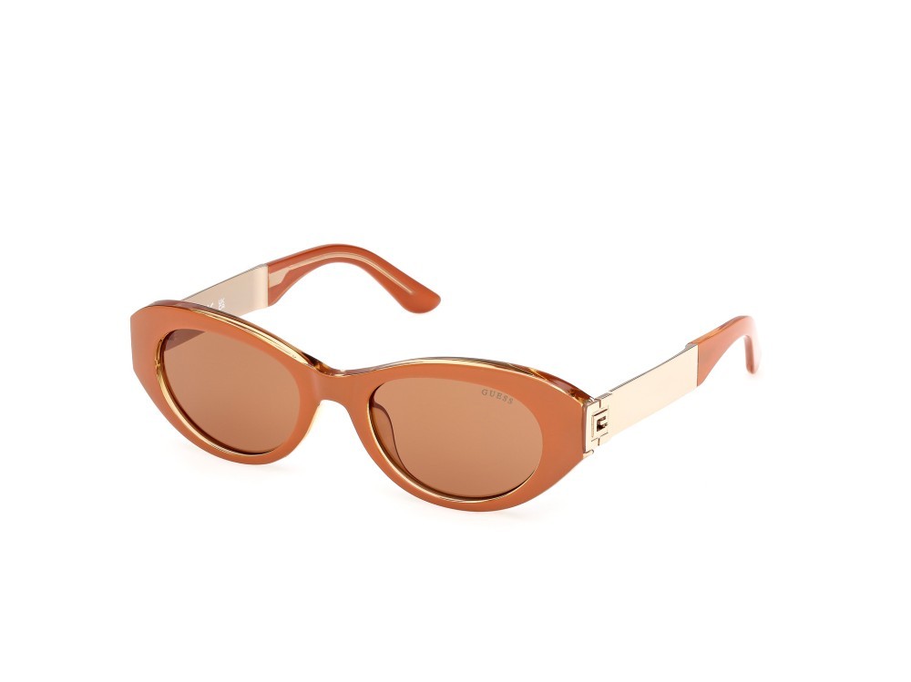 Occhiali da sole Guess GU00261-H (42E) colore  arancio scuro lucido / oro endura lucido forma ovale lenti marrone