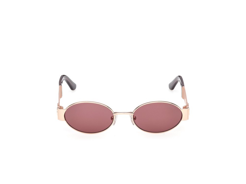 Occhiali da sole Guess GU00262 (28Y) colore oro rosé lucido forma ovale lenti viola