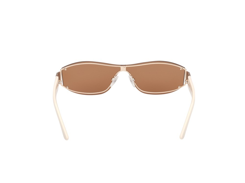 Occhiali da sole Guess GU00263 (32G) colore oro endura lucido / avorio lucido forma mask lenti marrone specchiato