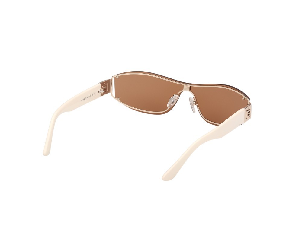 Occhiali da sole Guess GU00263 (32G) colore oro endura lucido / avorio lucido forma mask lenti marrone specchiato