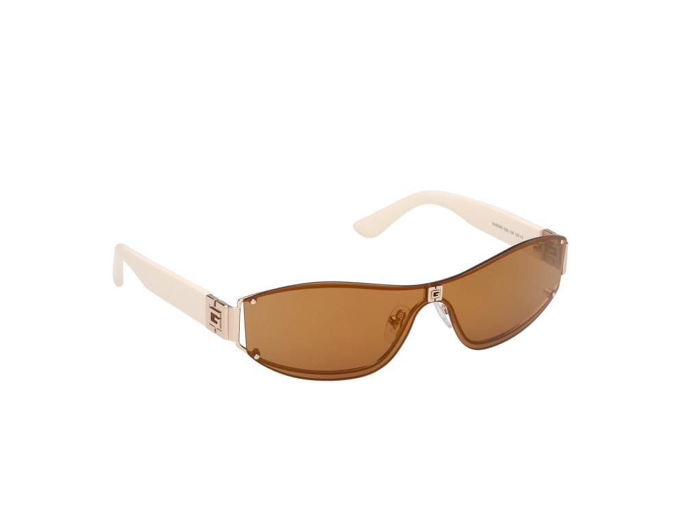 Occhiali da sole Guess GU00263 (32G) colore oro endura lucido / avorio lucido forma mask lenti marrone specchiato