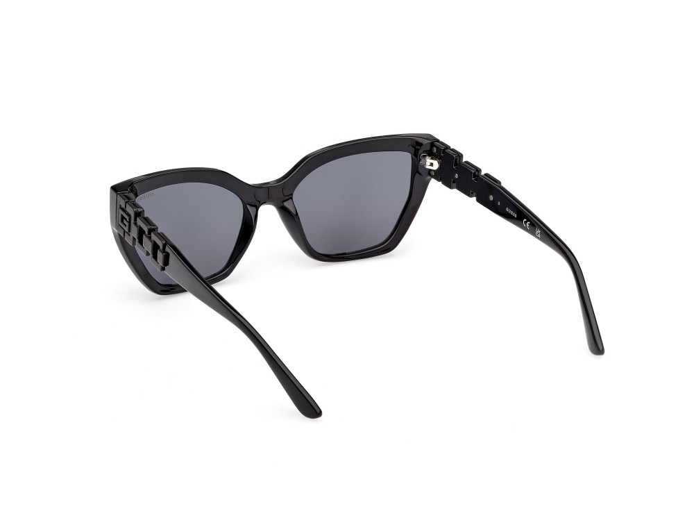 Occhiali da sole Guess GU00264 (01D) colore nero lucido forma cat eye lenti fumo polarizzato