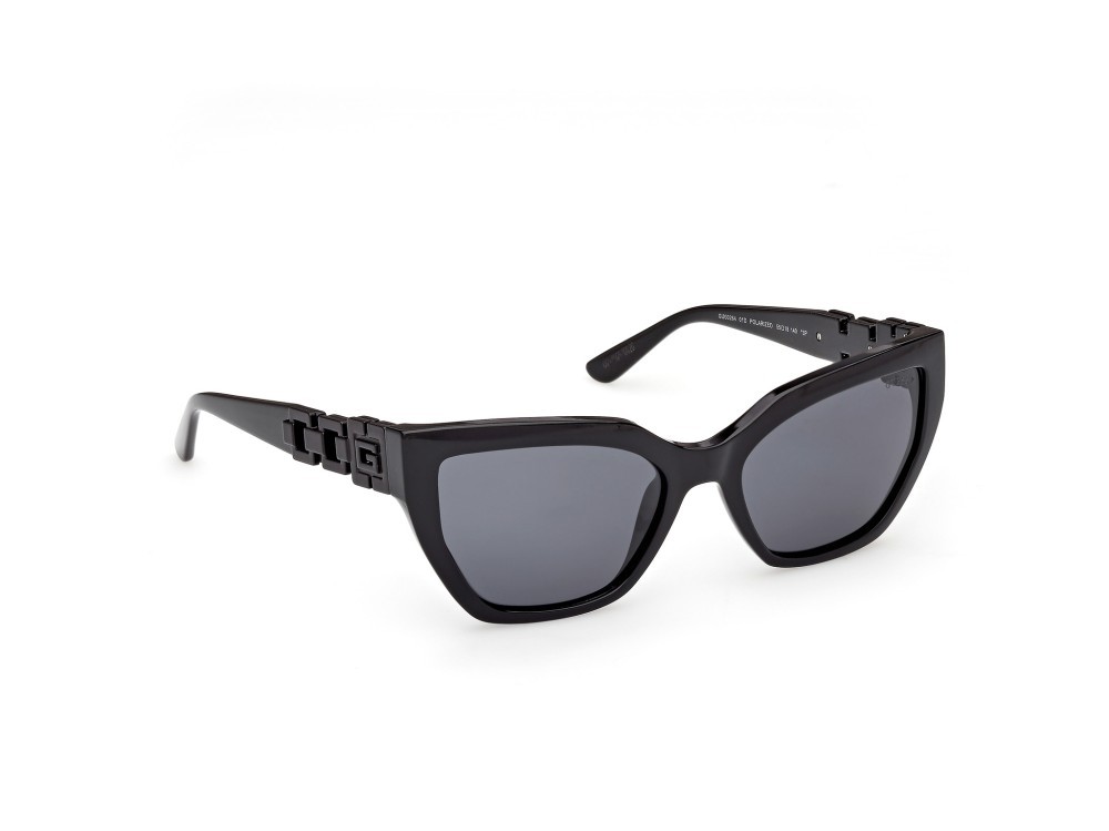 Occhiali da sole Guess GU00264 (01D) colore nero lucido forma cat eye lenti fumo polarizzato