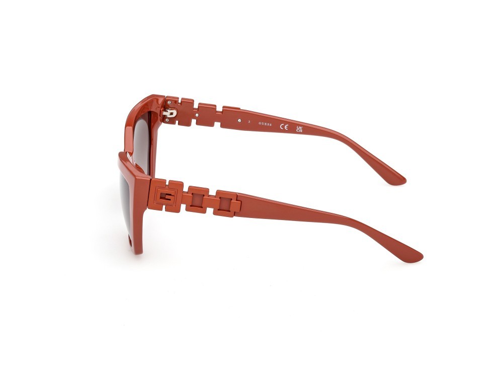 Occhiali da sole Guess GU00264 (44F) colore arancio scuro lucido forma cat eye lenti marrone sfumato