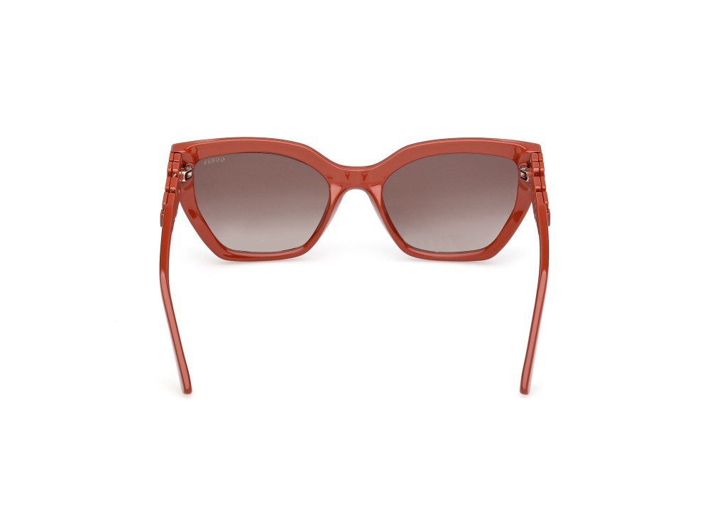 Occhiali da sole Guess GU00264 (44F) colore arancio scuro lucido forma cat eye lenti marrone sfumato