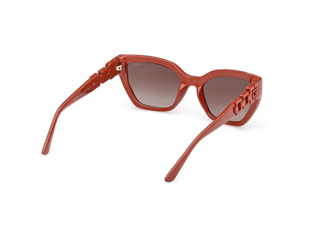 Occhiali da sole Guess GU00264 (44F) colore arancio scuro lucido forma cat eye lenti marrone sfumato
