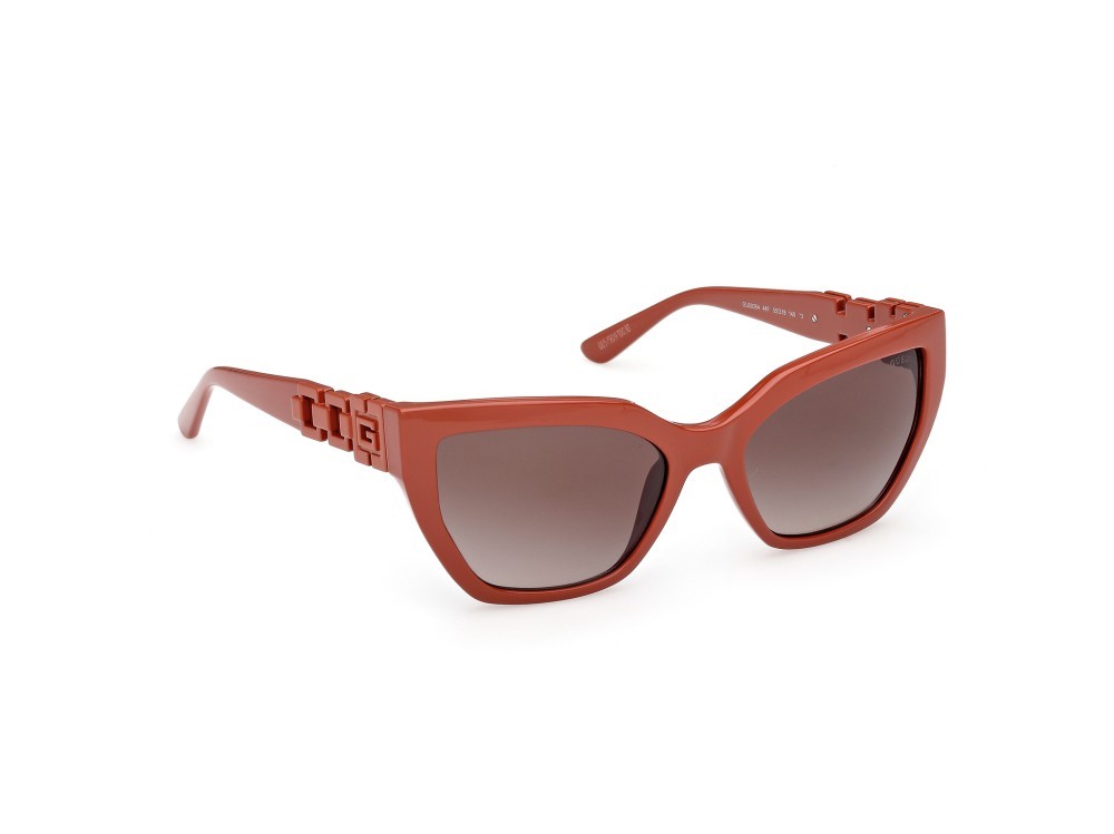 Occhiali da sole Guess GU00264 (44F) colore arancio scuro lucido forma cat eye lenti marrone sfumato