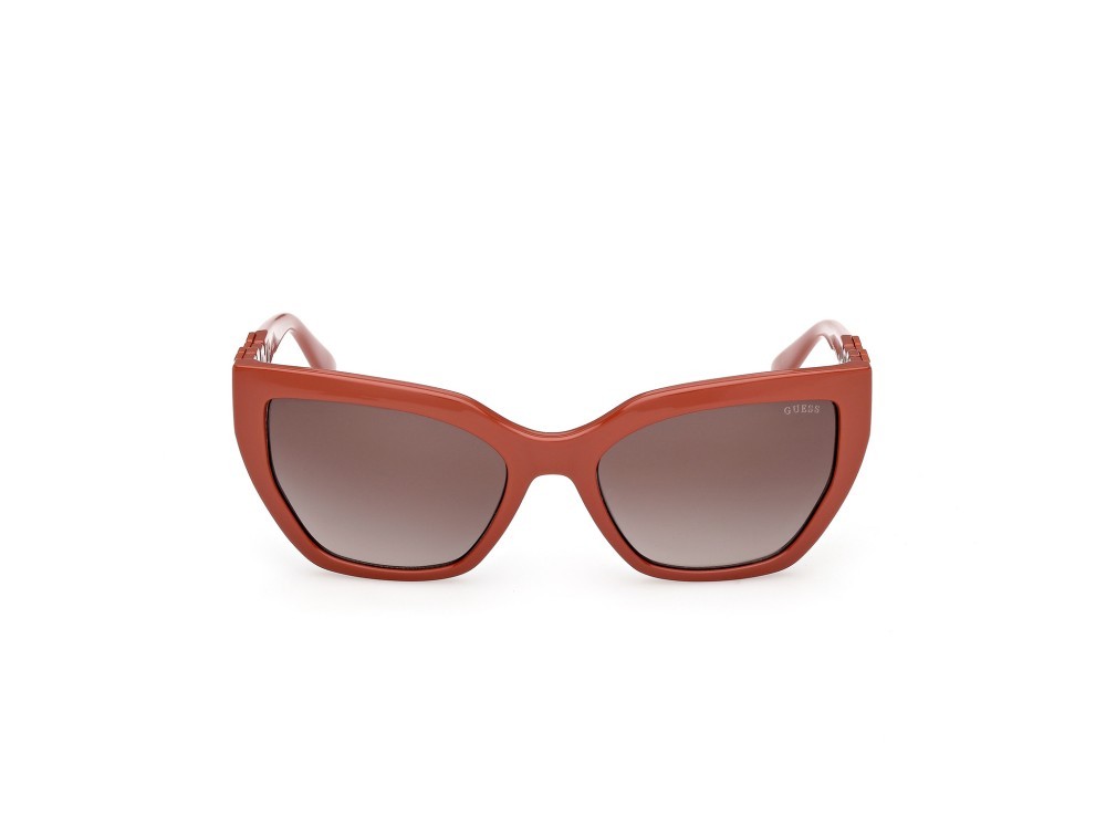 Occhiali da sole Guess GU00264 (44F) colore arancio scuro lucido forma cat eye lenti marrone sfumato