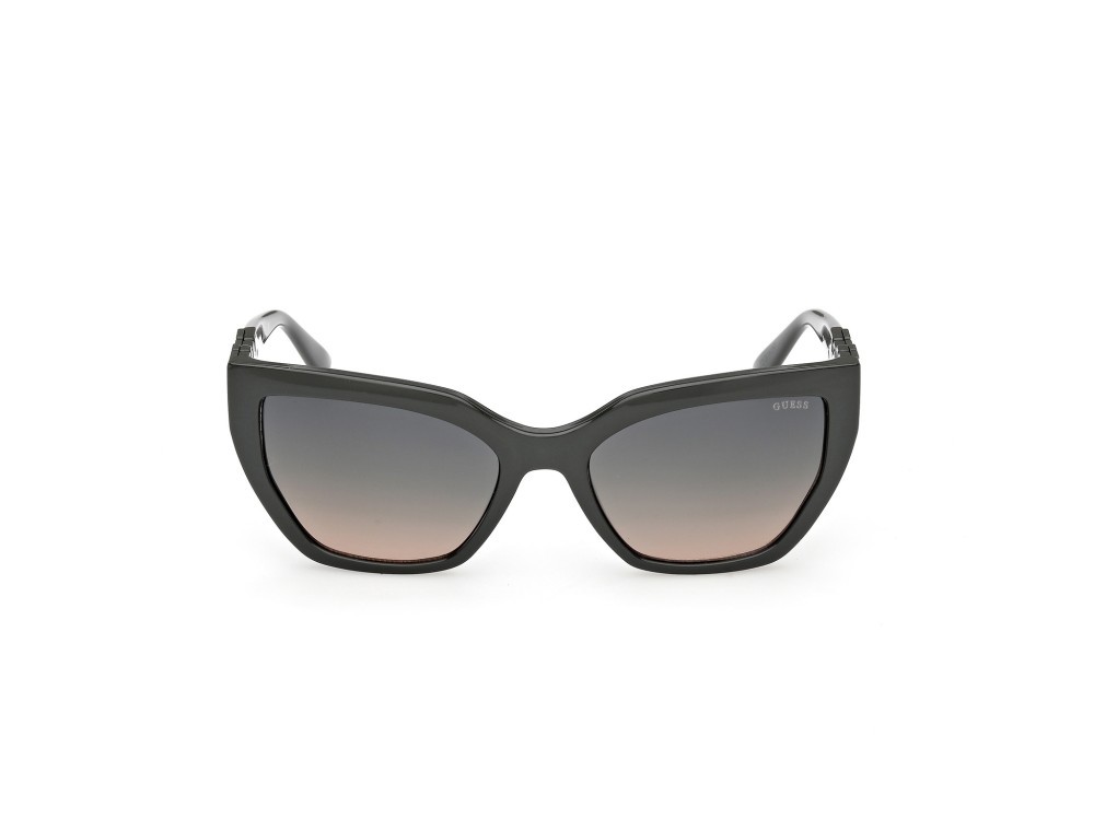 Occhiali da sole Guess GU00264 (96P) colore verde scuro lucido forma cat eye lenti verde sfumato