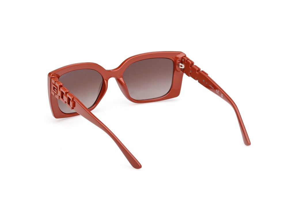 Occhiali da sole Guess GU00265-H (44F) colore arancio scuro lucido forma rettangolare lenti marrone sfumato