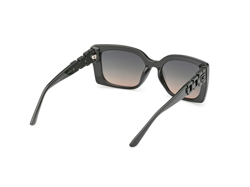 Occhiali da sole Guess GU00265-H (96P) colore verde scuro lucido forma rettangolare lenti verde sfumato