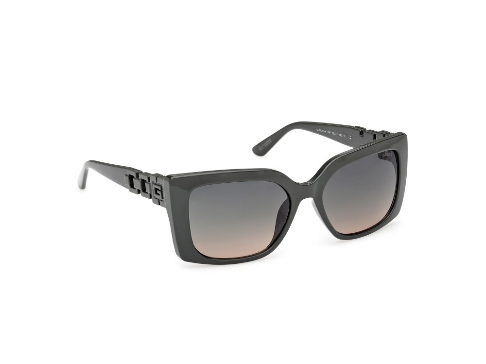 Occhiali da sole Guess GU00265-H (96P) colore verde scuro lucido forma rettangolare lenti verde sfumato