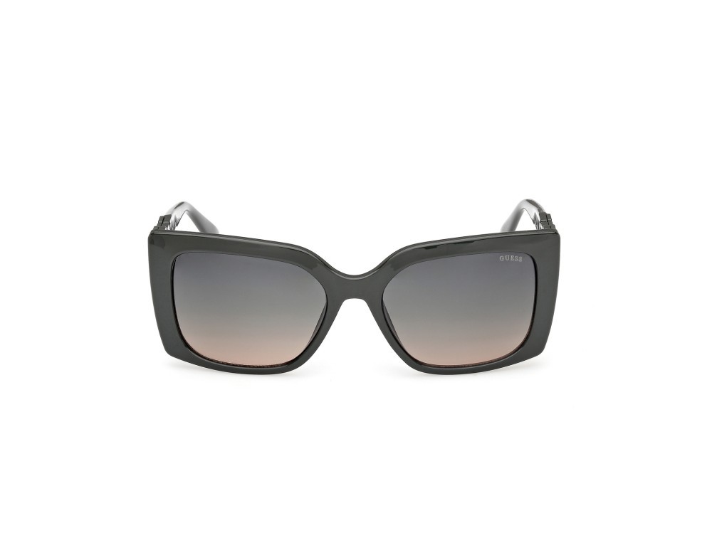 Occhiali da sole Guess GU00265-H (96P) colore verde scuro lucido forma rettangolare lenti verde sfumato