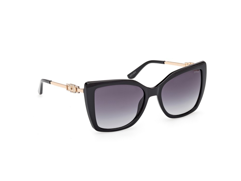Sonnenbrillen Guess GU00266 (01B) farbe nero lucido / oro endura lucido form quadratisch gläser fumo grad.