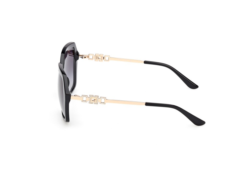 Occhiali da sole Guess GU00267 (01B) colore nero lucido / oro endura lucido forma geometrico lenti fumo grad.